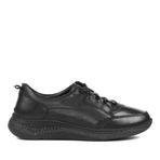 Kadın Siyah Kalın Tabanlı Deri Sneaker