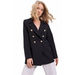 Kadın Siyah Kruvaze Yaka Blazer ceket