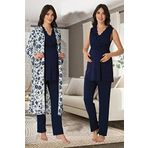 Kadın Siyah Sabahlıklı Hamile Lohusa Pijama Takımı (Siyah/M)-Effortt8034-19804IGP27168255