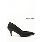 Kadın Siyah Sivri Burun Orta İnce Topuklu Stiletto