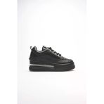 Kadın Siyah Tabanlı Siyah Gizli Topuklu Sneaker Tr04ms01d