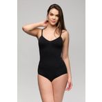 Kadın Siyah Toparlayıcı Göğüsü Pedli Alttan Çıtçıtlı Body Atlet (Siyah/M)-SL1925MI-869804SLC24287