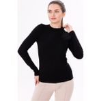 Kadın Siyah Uzun Kol Body - Bisiklet Yaka