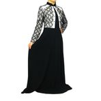 Kadın Siyah Uzun Kol Dantel Abiye Elbise PRT077464 SİYAH 42