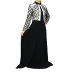Kadın Siyah Uzun Kol Dantel Abiye Elbise Prt077464