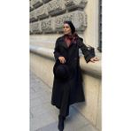 Kadın Siyah Uzun Trençkot - S - M
