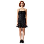 Kadın Skater Kalıp İnce Askılı Astarlı Dantel Mini Şık Elbise Yaz Davetleri İçin Zarif Seçim-Siyah-36