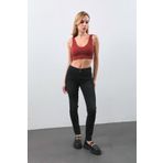 Kadin Skinny Fit Likrali Siyah Jean Pantolon