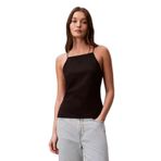 Kadın Slim Fit Dar İp Askılı Pamuklu Düz Dokuma Kumaş Mavi Bluz LV044F206G-C1O
