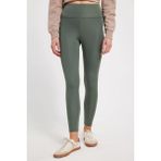 Kadın Slim Fit Dar Kesim Scuba Kumaş Beli Lastikli Haki Tayt