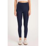 Kadın Slim Fit Dar Kesim Scuba Kumaş Beli Lastikli Lacivert Tayt