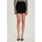 Kadın Slim Fit Dar Kesim Viskon Kumaş Pileli Siyah Mini Etek - 40