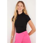 Kadın Slim Fit Dar Kesim Viskon Kumaş Yarım Balıkçı Yaka Siyah Bluz
