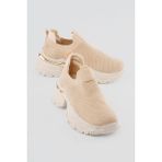 Kadın Sneaker Kalın Taban Slip On Spor Ayakkabı Aurex Bej
