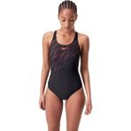 Kadın Speedo Hyper Boom Siyah-Bordo Mayosu, Kaslı Sırt ve Hızlı Kuruma Özellikleri ile Konforlu - Siyah - Bordo - 38
