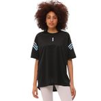 Kadın Spor Tişört Baskılı Fitness, Antrenman Fit (SİYAH, XXL)