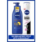 Kadın Sprey Deodorant Black&White Clear 150ml, Q10 Sıkılaştırıcı ve Nemlendirici Vücut Sütü 400ml