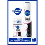Kadın Sprey Deodorant Black&White Clear 150ml Ve Mini Roll-on 25ml, 72 Saat Anti-perspirant Koruma