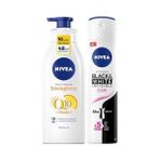 Kadın Sprey Deodorant & Clear 150ML, Q10 Sıkılaştırıcı ve Nemlendirici Vücut Losyonu 400ML - Option-1