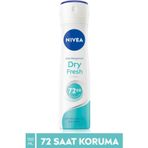 Kadın Sprey Deodorant Dry Fresh 150ml, 72 Saat Anti-perspirant Koruma, Ekstra Kuruluk