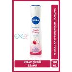 Kadın Sprey Deodorant Fresh Cherry 150ml, Gün Boyu Ferahlık, Kiraz Kokusu, 48 Saat Ter Koruması