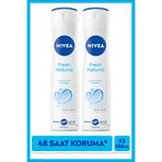 Kadın Sprey Deodorant Fresh Natural 150mlx2 Adet, Terlik Hediye