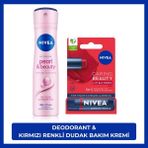 Kadın Sprey Deodorant Pearl&Beauty 150ml ve Nemlendirici Kırmızı Renkli Dudak Bakım Kremi, SPF30