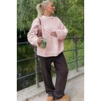 Kadın Stella Yumuşak Oversize Pembe Triko Kazak - Standart
