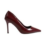 Kadın Stiletto 9 Cm İnce Topuk Sivri Burun Vegan Deri Hafızalı Pedli Rahat Kalıp Topuklu Ayakkabı (Bordo Rugan, EU Ayakkabı Beden Sistemi, Yetişkin, Kadın, Sayısal, Orta, 41)