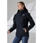 Kadın Su Geçirmez Kumaş Içi Polar Çıkartılabilen Fermuarlı Kapüşon 5 Cepli Boydan Fermuarlı Softjel Mont - Lacivert - 2XL