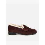 Kadın Süet Deri Kahverengi İçi Kürklü Klasik Loafer 01AYH318300A480
