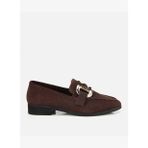 Kadın Süet Deri Kahverengi Tokalı Klasik Loafer 01AYH312400A480