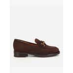 Kadın Süet Deri Kahverengi Tokalı Klasik Loafer 01AYH312970A480