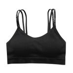 Kadın Sütyenleri Çelik Halkasız Spor Sırt Askılı Küçük Yelek Bralet Görünmez Şeffaf Sütyen Ayarlanabilir Askılı Sütyen, siyah, One Size