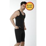 Kadın Sweet Sauna Termal İç Giyim Kısa Paçalı Tayt Takım Atlet Rahat Kullanım İçin Tasarlandı - Siyah