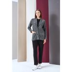 Kadın T-Shirt Pantolon Buklet Ceket Üçlü Takım - Antara Siyah - 42