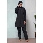 Kadın Tam Tesettür Mayo H-6027LİLA - Siyah - 3XL