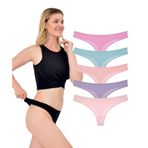 Kadın Tanga, Düşük Bel Tanga, 5li Paket, Yumuşak Pamuklu Kumaş, A.Soft, L