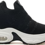Kadın Taş Detaylı Gizli Dolgu Topuk Sneaker Günlük Ayakkabı 25y 25y300-4 Z Siyah