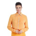 Kadın Taş Detaylı Gömlek – Şık Düğme ve Yaka İşlemeli, ORANGE, 38