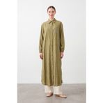 Kadın Taş Detaylı Uzun Gömlek Tunik- 10799TUN - OLIVE