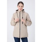 Kadın Taş Içi Kürklü Su ve Rüzgar Geçirmez Kapüşonlu Kışlık Mont & Kaban & Parka - 2XL