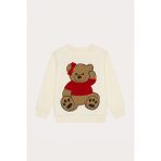 Kadın Teddy Sweatshirt Pijama Üstü Ekru