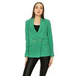Kadın Tek Düğme Kapamalı Blazer Ceket Yeşil 44