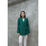 Kadın Tek Düğmeli Blazer Ceket - Koyu Yeşil - 38