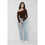 Kadın Tek Omuz Uzun Kollu Slim Fit Bluz