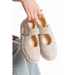 Kadın Ten Ortopedik Taban Cırtlı Babet Günlük Spor Ayakkabı - Rahat ve Hafif Seferi112 Ten 37