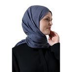 Kadın Tesettür Bambu Kraş Şal, Ütü Gerektirmeyen Doğal Hijab Başörtüsü (75x180 cm) - Füme