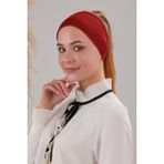 Kadın Tesettür Dikişsiz Silikonlu Kaymaz Bandana Spor Bone Bordo - Bordo - Bordo - Standart