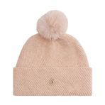 Kadın TH Metalik Logolu Üstü Ponponlu Esnek Yün Karışımlı Örgü Pembe Bere AW0AW17855-TQ6
